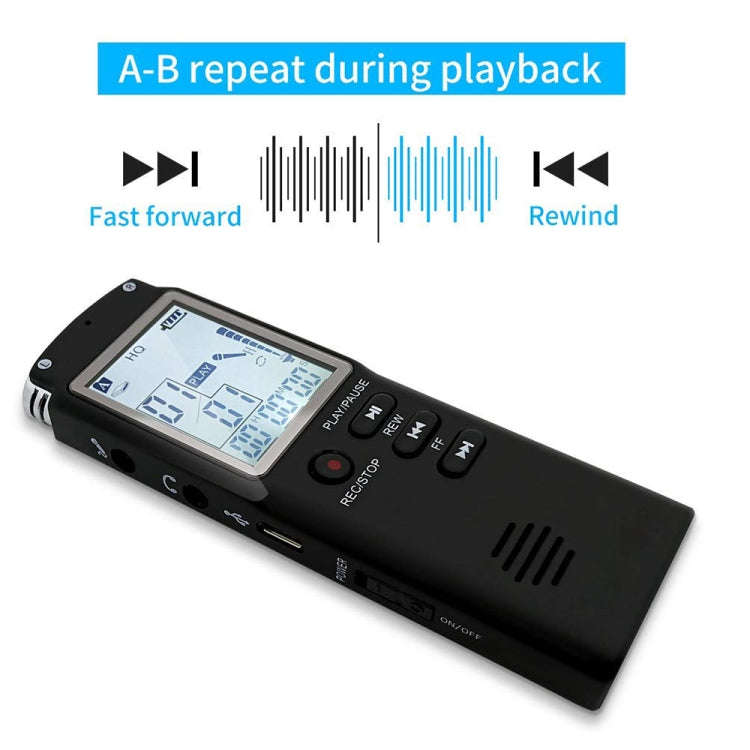 T60 Monochrome Screen HD Noise Reduction Digital Voice Recorder, 32G, Support MP3 / WAV Format (B...