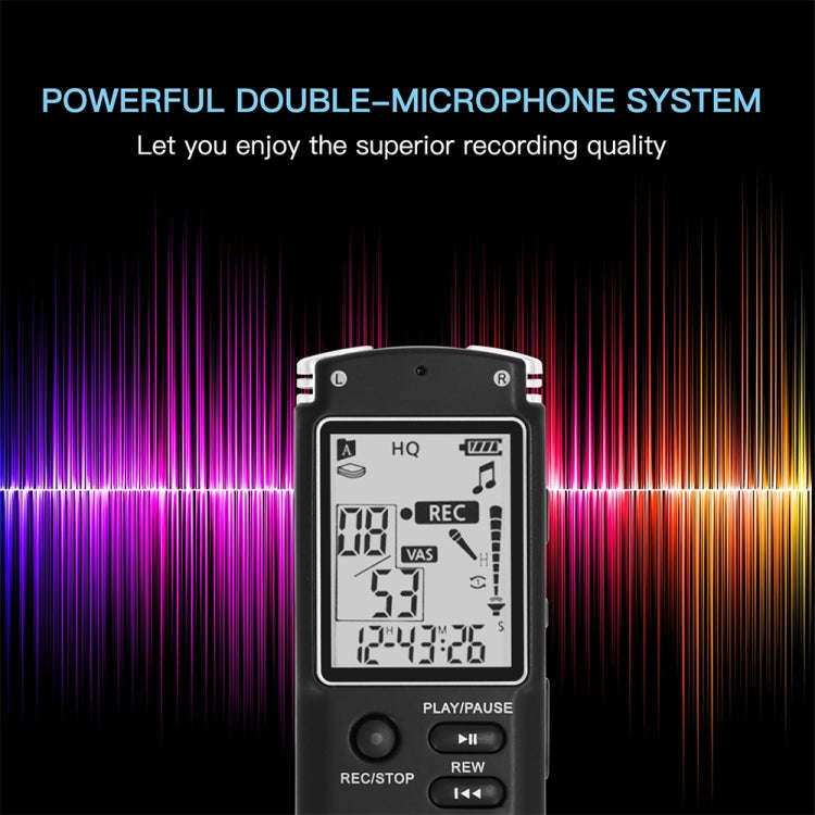 T60 Monochrome Screen HD Noise Reduction Digital Voice Recorder, 32G, Support MP3 / WAV Format (B...