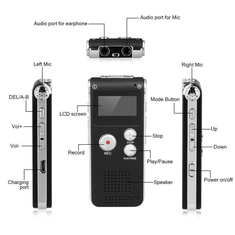 SK012 16GB Smart Noise Reduction HD Voice Recording Pen