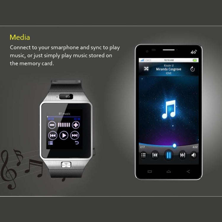 DZ09 1.56 inch Screen Bluetooth 3.0 Android 4.1 OS Above Smart Watch Phone with Bluetooth Call & ...
