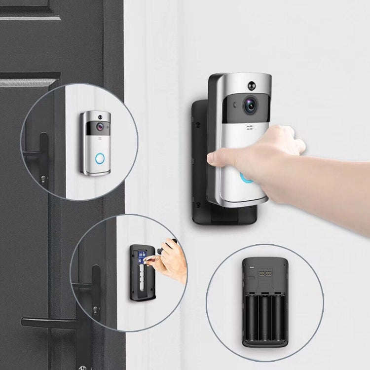 M4 720P Smart WIFI Ultra Low Power Video PIR Visual Doorbell with 3 Battery Slots,Support Mobile ...