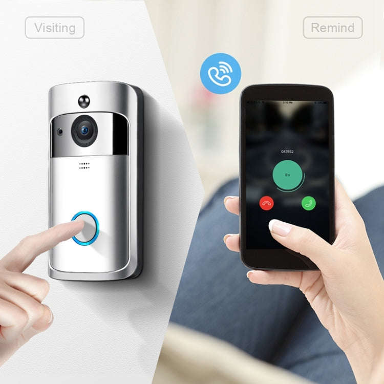 M4 720P Smart WIFI Ultra Low Power Video PIR Visual Doorbell with 3 Battery Slots,Support Mobile ...