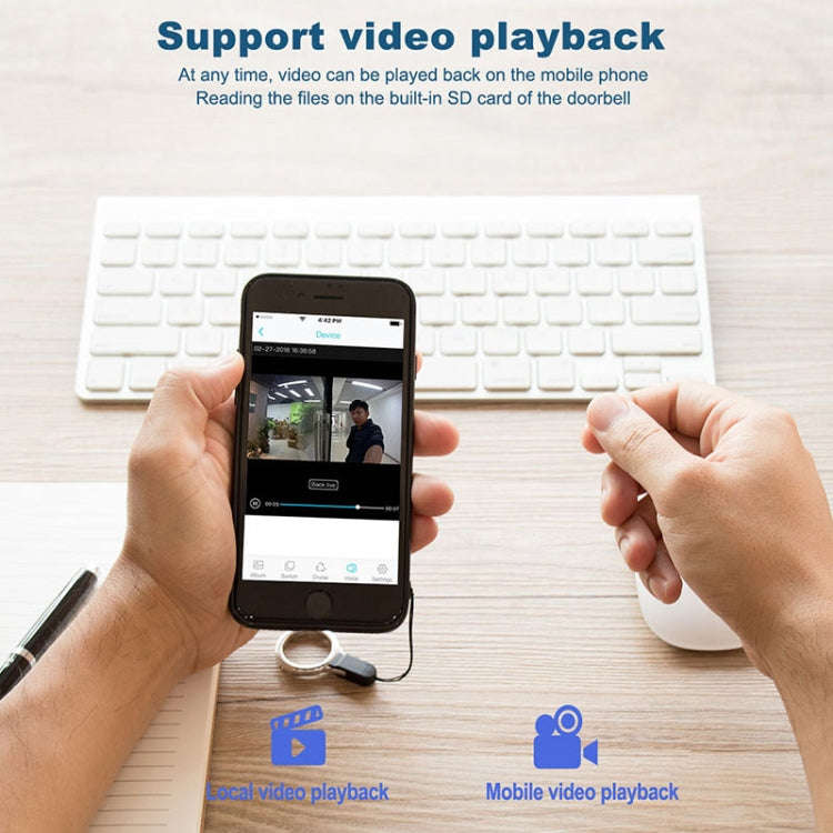 M101 WiFi Intelligent Video Doorbell, Support Infrared Night Vision / Motion Detection / Two-way ...