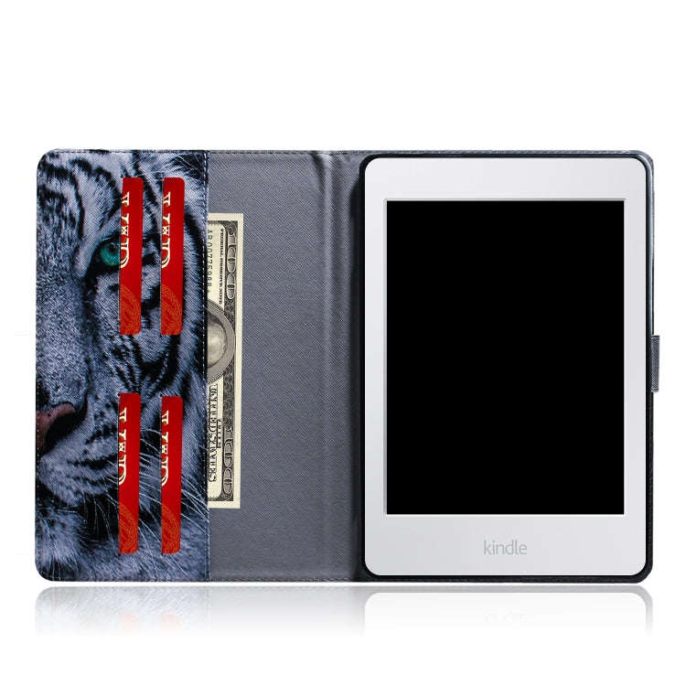 Tiger Pattern Horizontal Flip Leather Case for Amazon Kindle Paperwhite 4 (2018) / 3 / 2 / 1, wit...