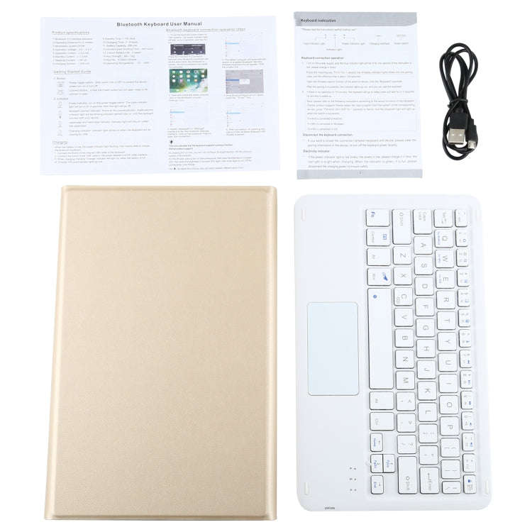 A500-A Detachable Bluetooth Keyboard Ultrathin Horizontal Flip Leather Tablet Case with Touchpad ...