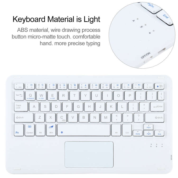 A500-A Detachable Bluetooth Keyboard Ultrathin Horizontal Flip Leather Tablet Case with Touchpad ...