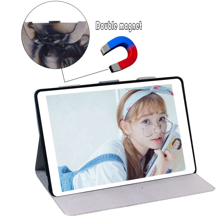 Wolf Pattern Horizontal Flip Leather Case for Amazon Kindle Fire HD 8 2015/2016/2017/2018, with H...