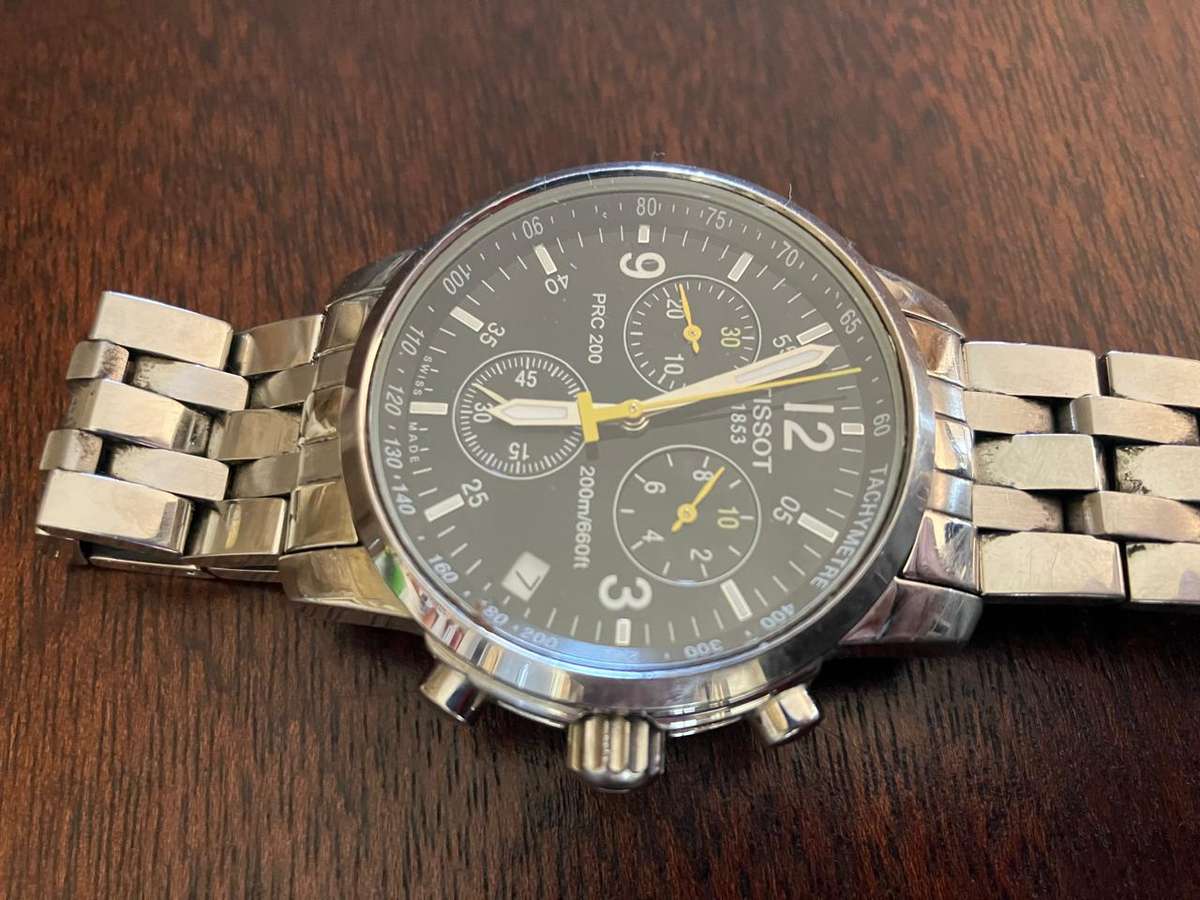Authentic TISSOT PRC200 Stainless Steel Chronograph Mens Watch