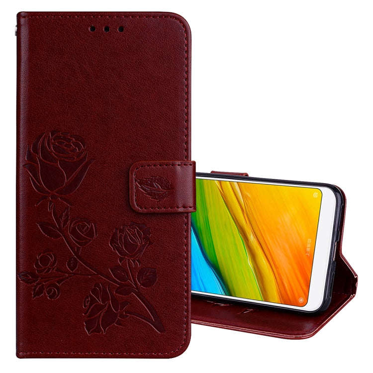 For Xiaomi Redmi 5 Plus Rose Embossed Horizontal Flip Environmental PU Leather Case with Holder &...