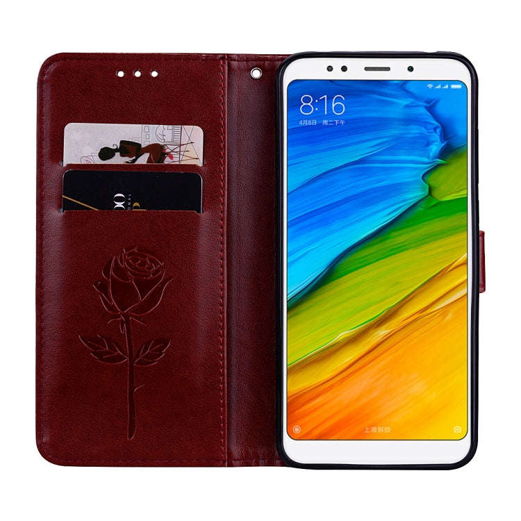 For Xiaomi Redmi 5 Plus Rose Embossed Horizontal Flip Environmental PU Leather Case with Holder &...