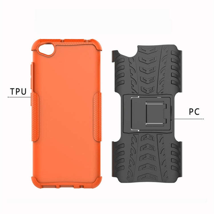 Tire Texture TPU+PC Shockproof Protective Case for Xiaomi Redmi Go, with Holder (Green)