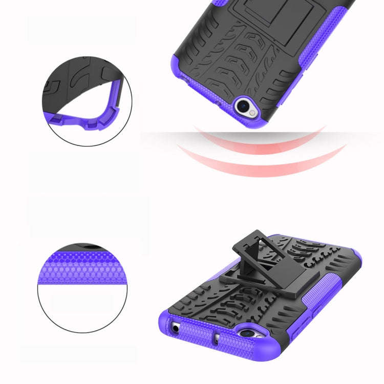 Tire Texture TPU+PC Shockproof Protective Case for Xiaomi Redmi Go, with Holder (Green)