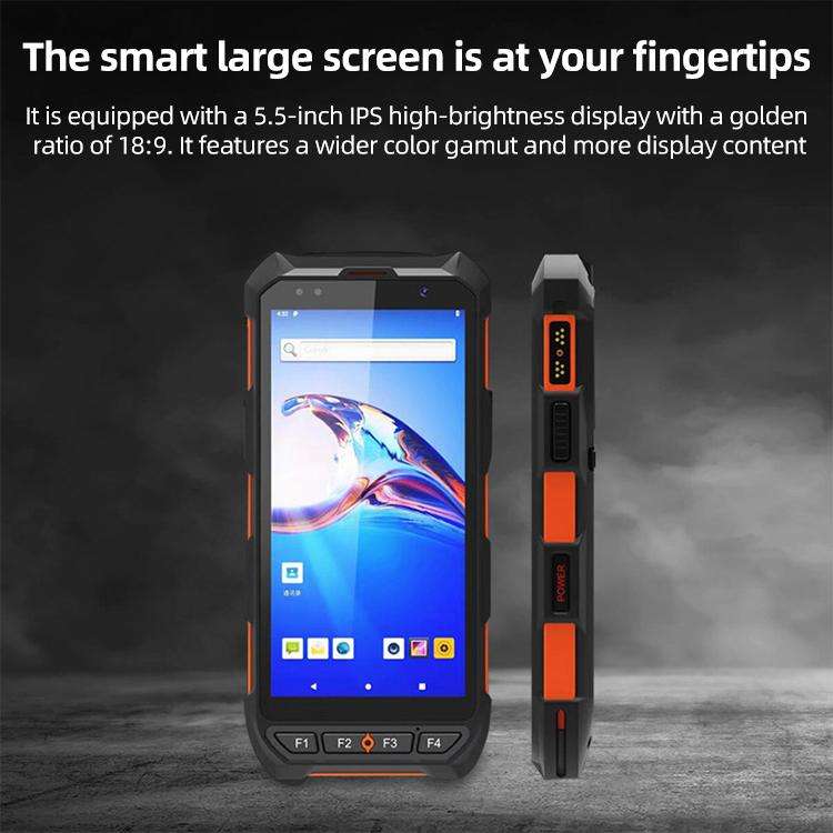 5.5 inch Android 10 IP65 Handheld Industrial Data Terminal Barcode Scanner, Style: RFID UHF