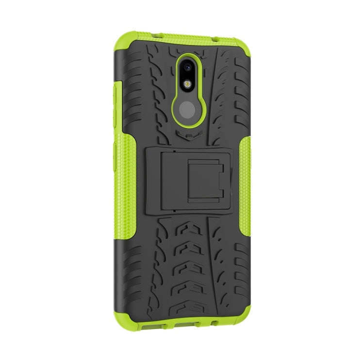 Tire Texture TPU+PC Shockproof Case for Nokia 3.2, with Holder (Green)