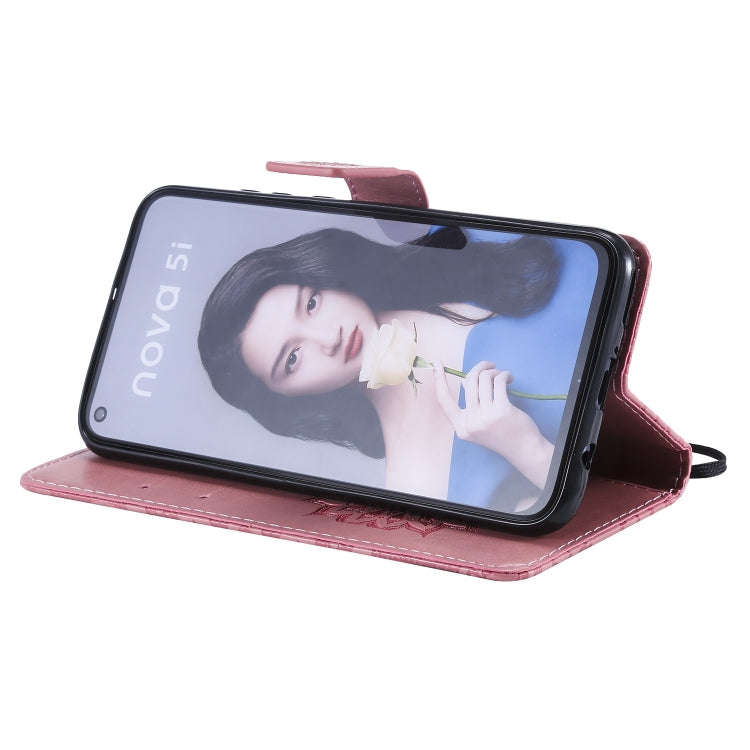 Pressed Printing Sunflower Pattern Horizontal Flip PU Leather Case for Huawei Nova 5i / P20 Lite ...