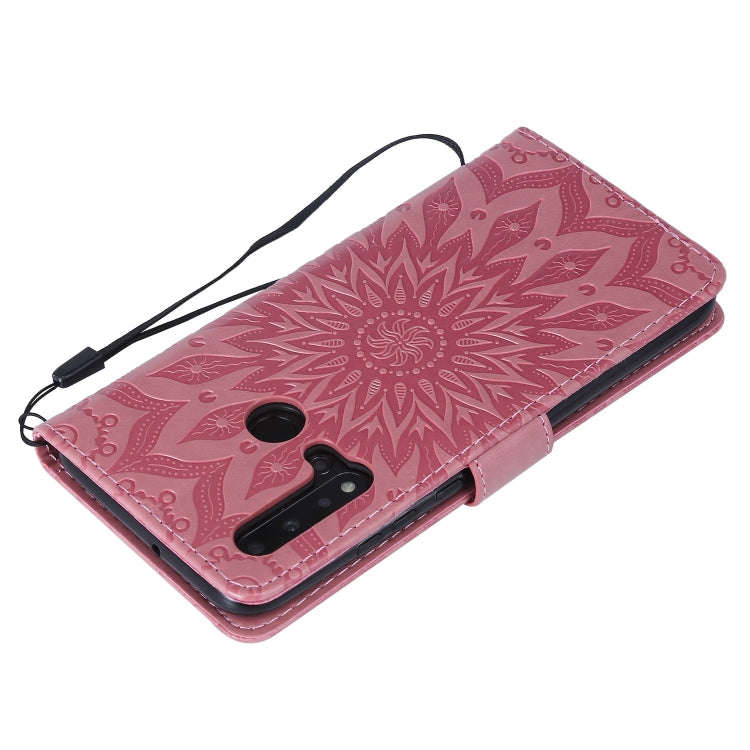 Pressed Printing Sunflower Pattern Horizontal Flip PU Leather Case for Huawei Nova 5i / P20 Lite ...