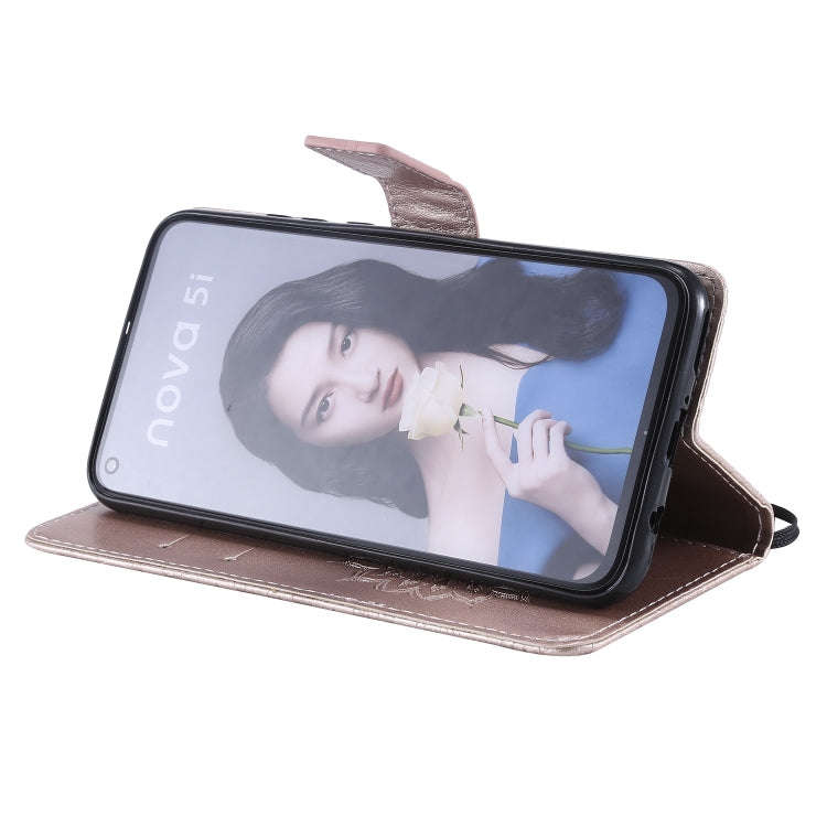 Pressed Printing Sunflower Pattern Horizontal Flip PU Leather Case for Huawei Nova 5i / P20 Lite ...