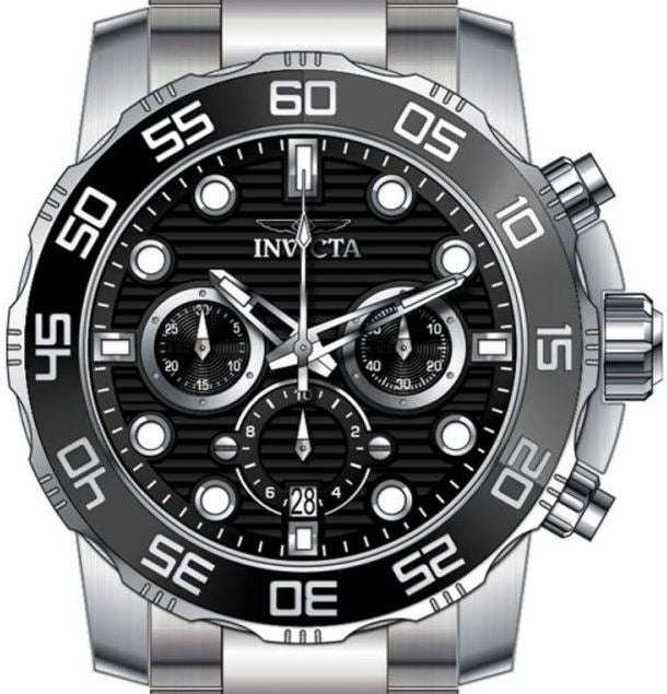 Authentic INVICTA Pro Diver Stainless Steel Chronograph Oversized Mens Watch