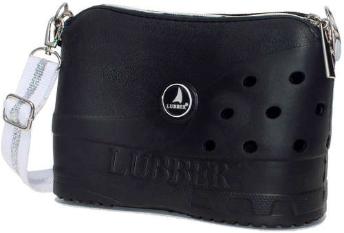 LUBBER Tote Rubber Croc Waterproof Beach Purse (Black)