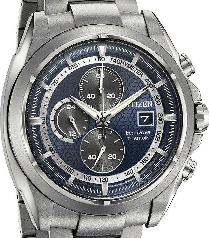 Authentic CITIZEN Eco-Drive Titanium Chronograph Mens Watch
