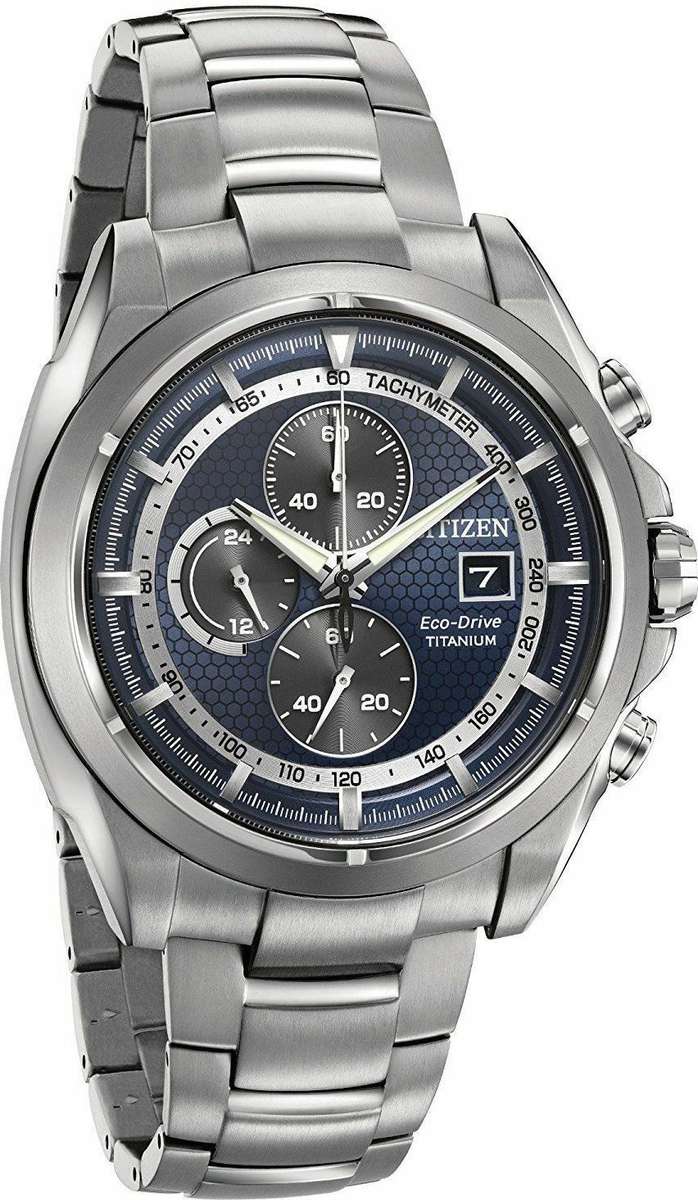 Authentic CITIZEN Eco-Drive Titanium Chronograph Mens Watch