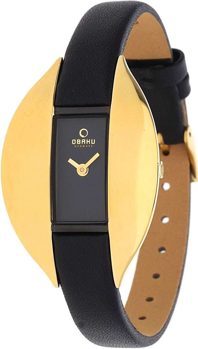 Authentic OBAKU Denmark Black Leather Ladies Watch