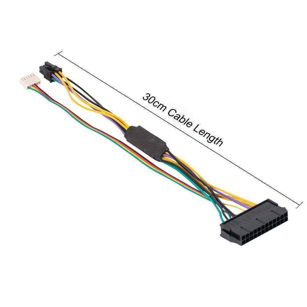 24 Pin to 6 Pin PCI-E ATX Main Power Supply Adapter Cable - 0.3m