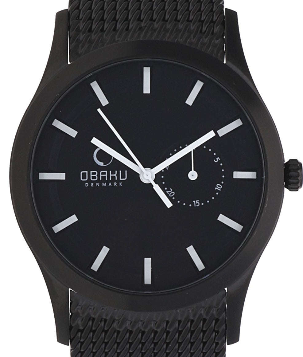 Authentic OBAKU Denmark Harmony Black Stainless Steel Mens Watch
