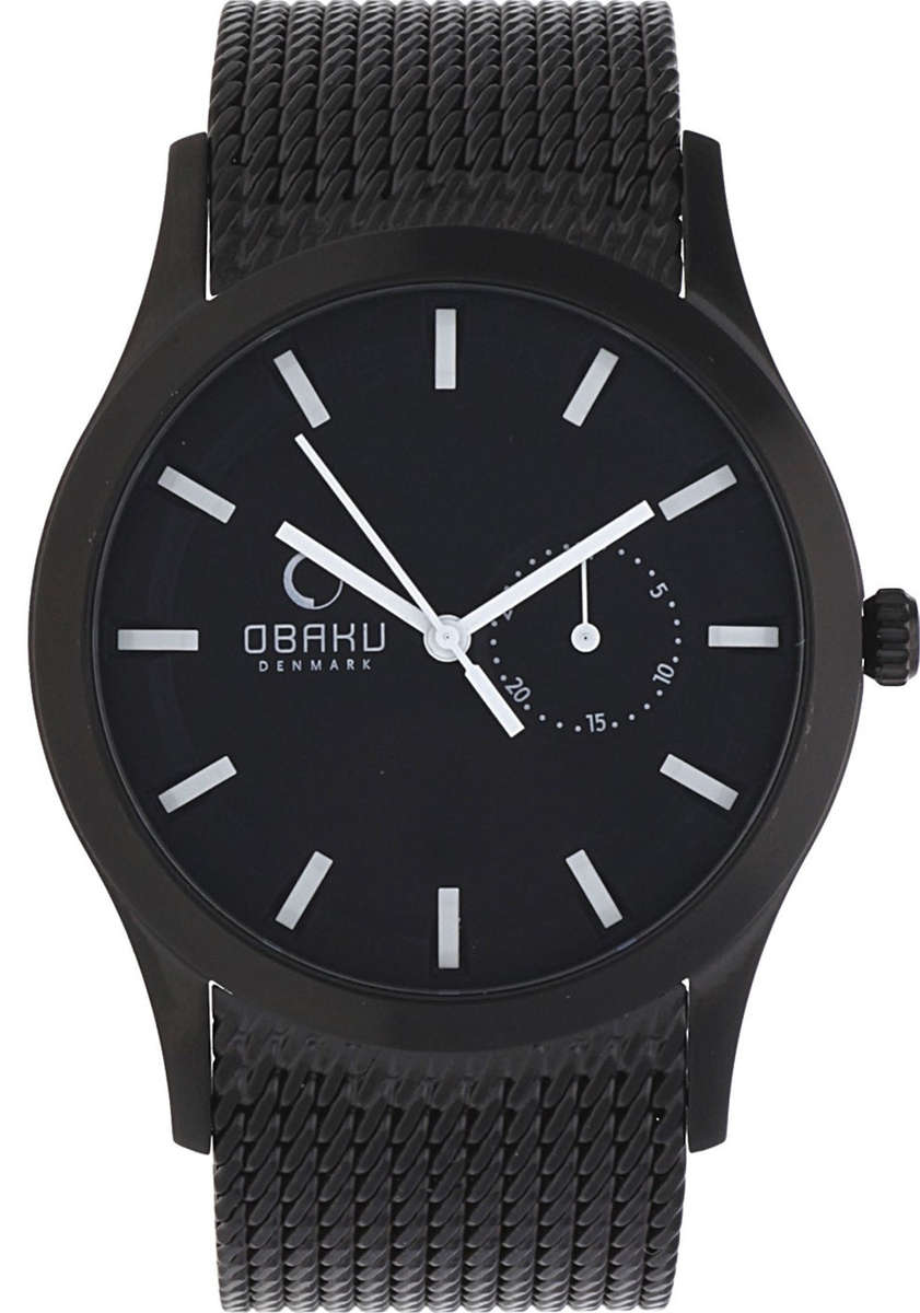 Authentic OBAKU Denmark Harmony Black Stainless Steel Mens Watch