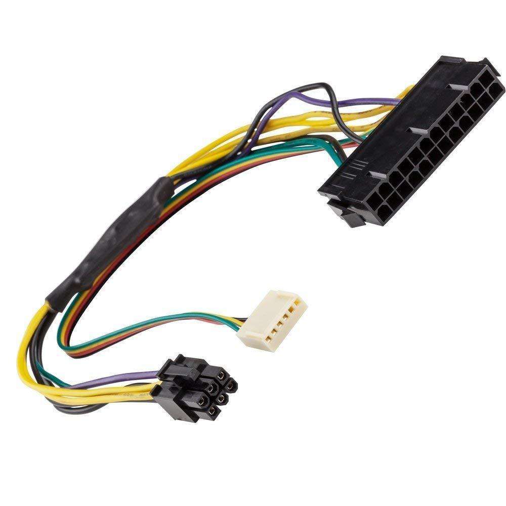 24 Pin to 6 Pin PCI-E ATX Main Power Supply Adapter Cable - 0.3m