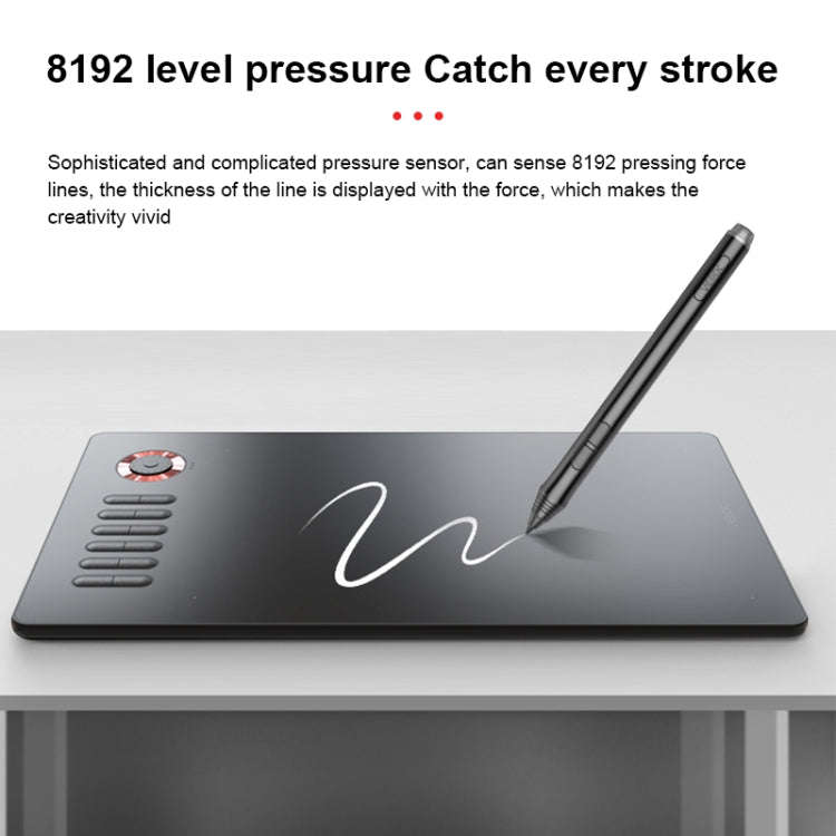 VEIKK A15PRO 10x6 inch 5080 LPI Type-C Interface Smart Touch Electronic Graphic Tablet (Red)