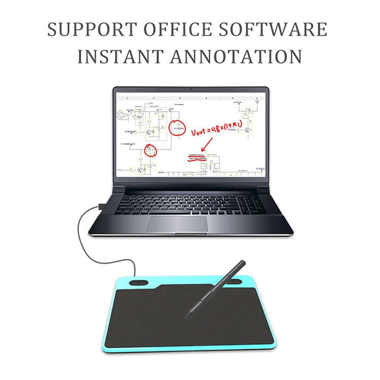 10Moons T503 Drawing Tablet Can Be Connected to mobile Phone Tablet with 8192 Passive Pen(White)