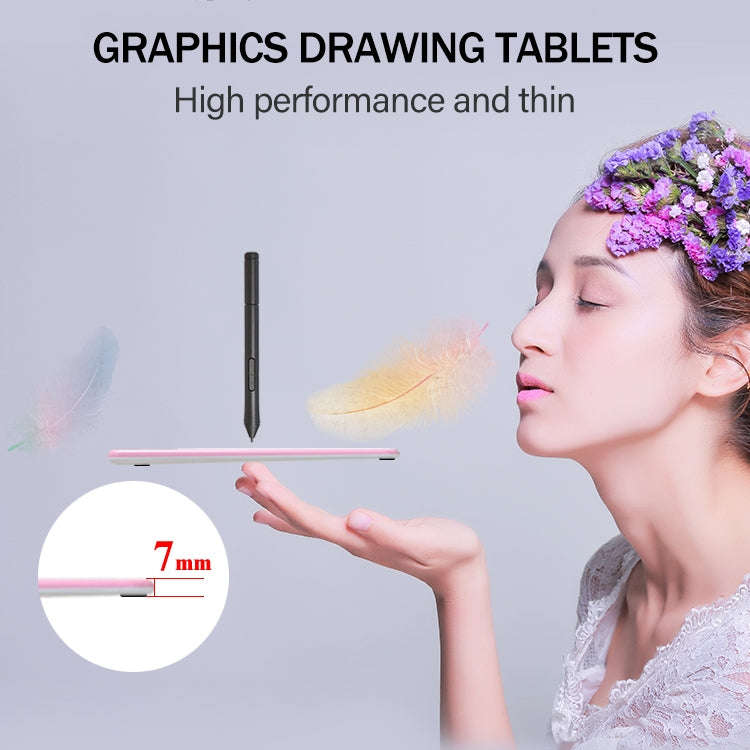 10Moons T503 Drawing Tablet Can Be Connected to mobile Phone Tablet with 8192 Passive Pen(White)