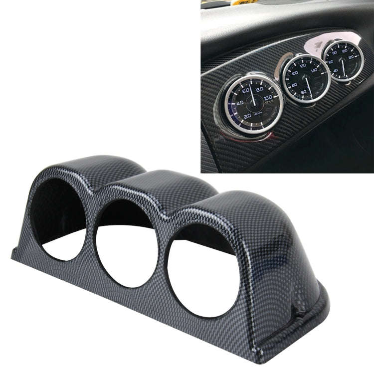 60mm Universal Horizontal Carbon lead Material 3 Triple Auto Car Dash Gauge Meter Pod Mount Holde...