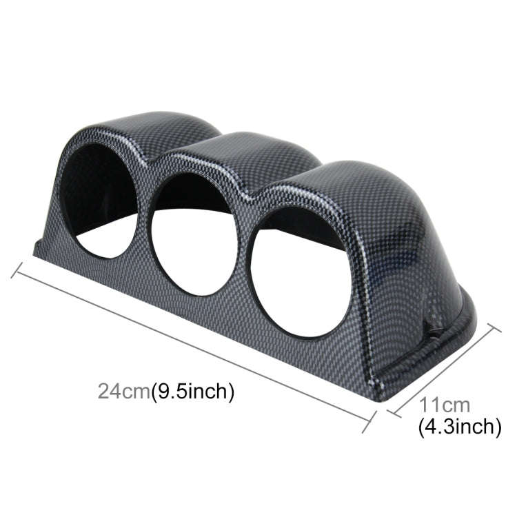 60mm Universal Horizontal Carbon lead Material 3 Triple Auto Car Dash Gauge Meter Pod Mount Holde...
