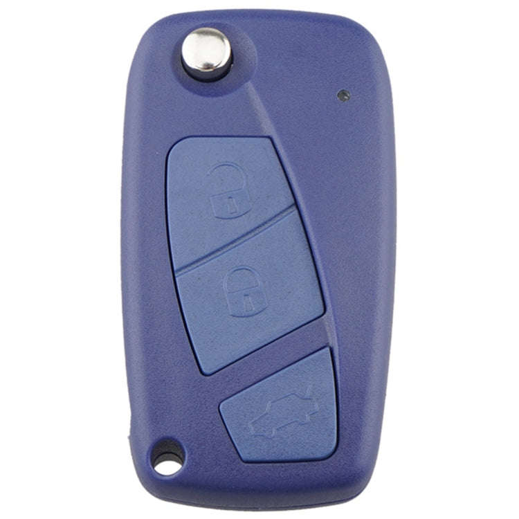 For FIAT Car Keys Replacement 3 Buttons Car Key Case with Side Battery Holder (Blue)