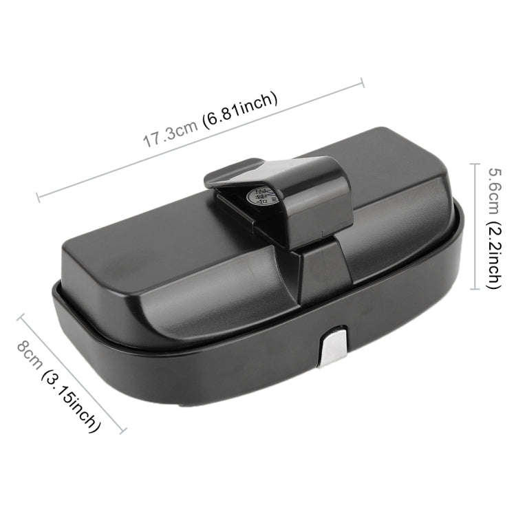 Car Multi-functional Glasses Case Sunglasses Box with Card Slot, Flat Style (Black)