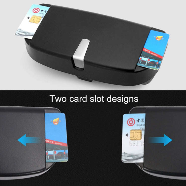 Car Multi-functional Glasses Case Sunglasses Box with Card Slot, Flat Style (Black)