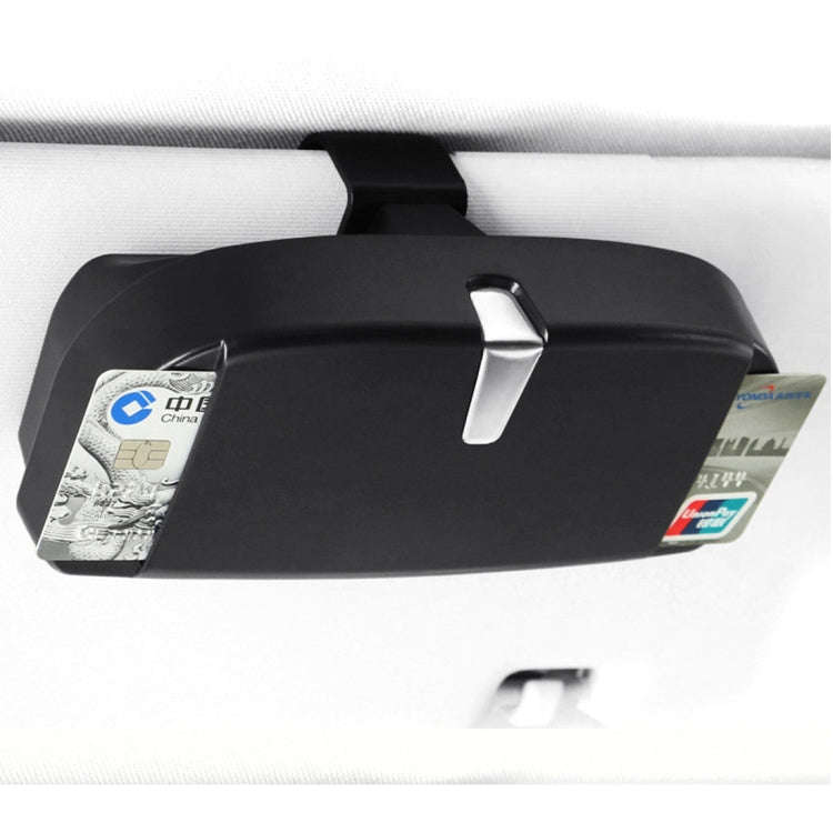 Car Multi-functional Glasses Case Sunglasses Box with Card Slot, Flat Style (Black)