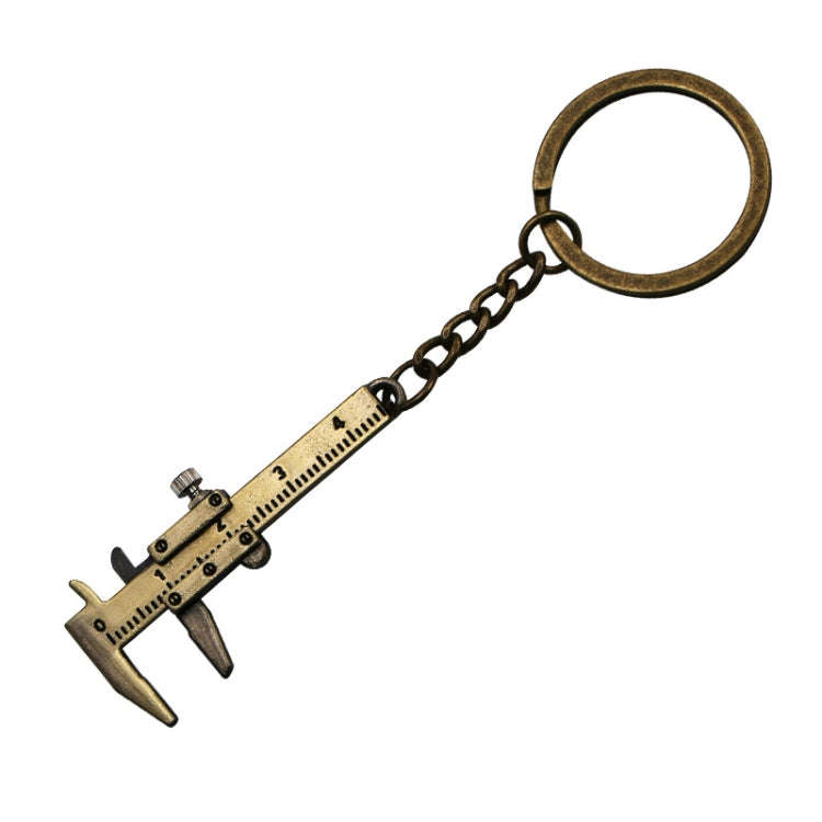5 PCS Mini Vernier Caliper Keychain Key Rings (Bronze)