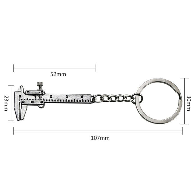5 PCS Mini Vernier Caliper Keychain Key Rings(Silver)