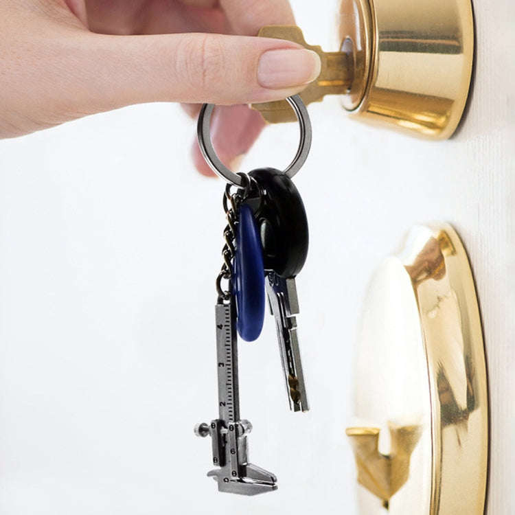 5 PCS Mini Vernier Caliper Keychain Key Rings(Silver)