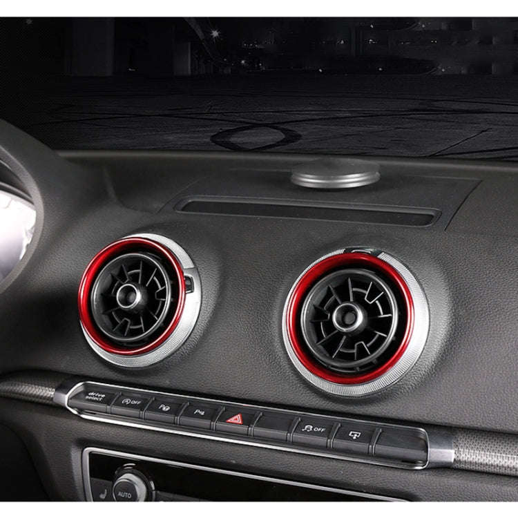 4 PCS Car Metal Air Outlet Decorative Outside Ring for Audi A3 / S3 / Q2L (Red)