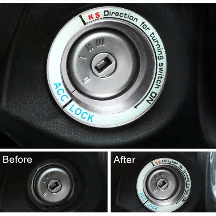 For Ford Fluorescent Aluminum Alloy Ignition Key Ring, Inside Diameter: 3.2cm (Silver)