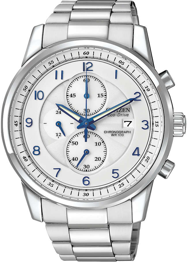 Authentic CITIZEN Eco-Drive Stainless Steel Chronograph Mens Watch