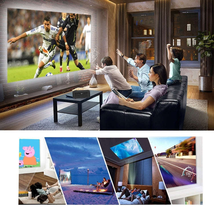 A2000 Portable Projector 800 Lumen LCD Home Theater Video Projector, Support 1080P, UK Plug (Black)