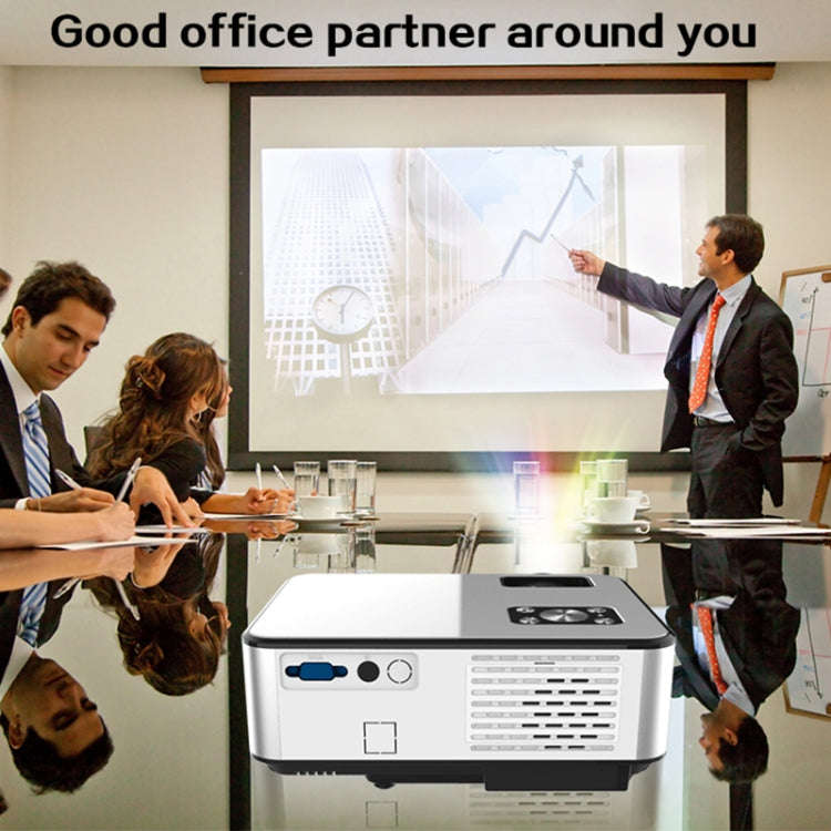 Cheerlux C9 1920x1080P HD Android Smart Projector, Support HDMI x 2 / USB x 2 / VGA / AV(Black)