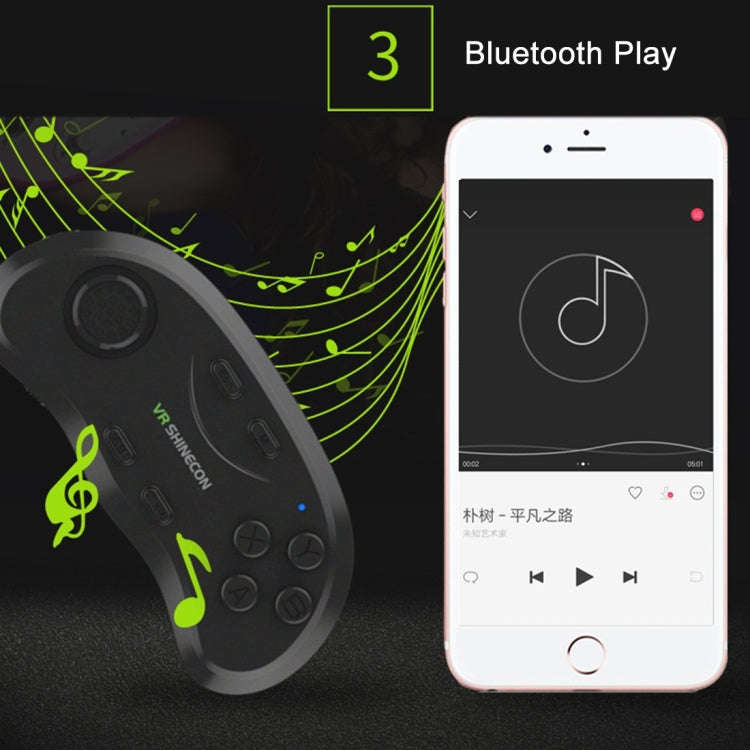 VR Shinecon 3D Movie Games Virtual Reality Glasses Bluetooth Remote Controller Gamepad(Black)
