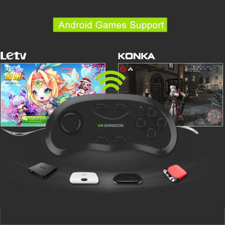 VR Shinecon 3D Movie Games Virtual Reality Glasses Bluetooth Remote Controller Gamepad(Black)