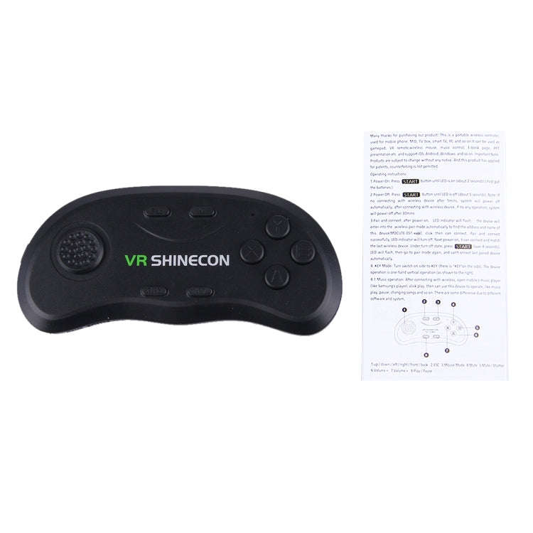 VR Shinecon 3D Movie Games Virtual Reality Glasses Bluetooth Remote Controller Gamepad(Black)